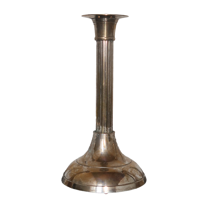 Silver Column Candlesticks