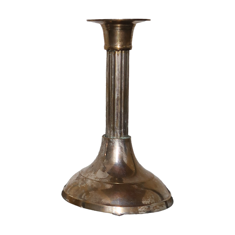 Silver Column Candlesticks