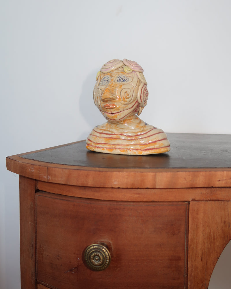 Vintage Ceramic Folk Art Bust Sculpture