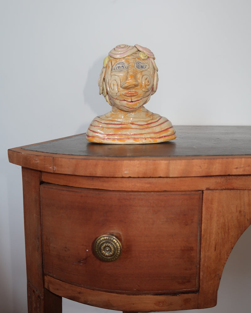 Vintage Ceramic Folk Art Bust Sculpture