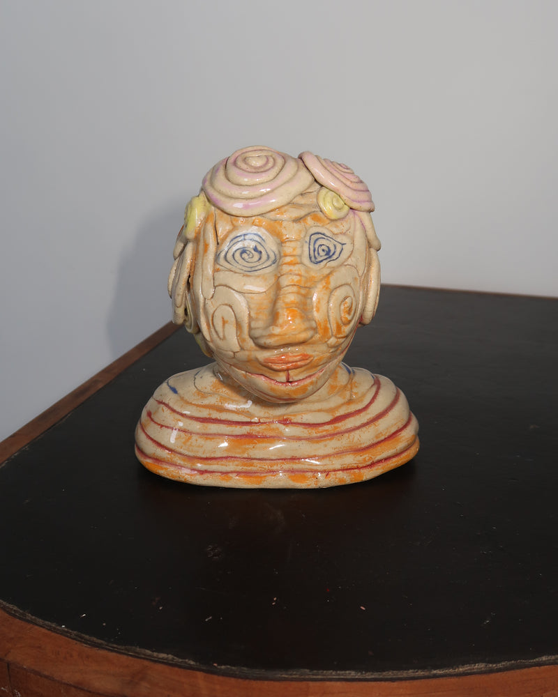 Vintage Ceramic Folk Art Bust Sculpture