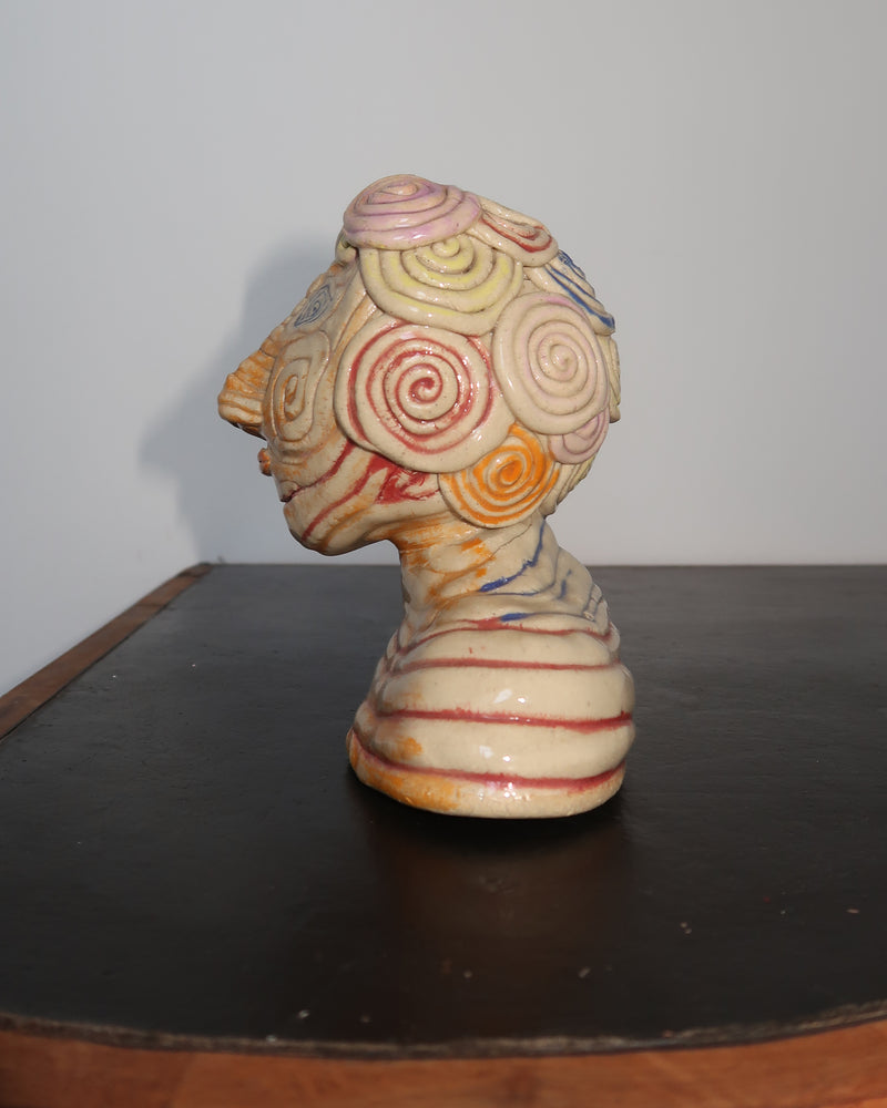 Vintage Ceramic Folk Art Bust Sculpture