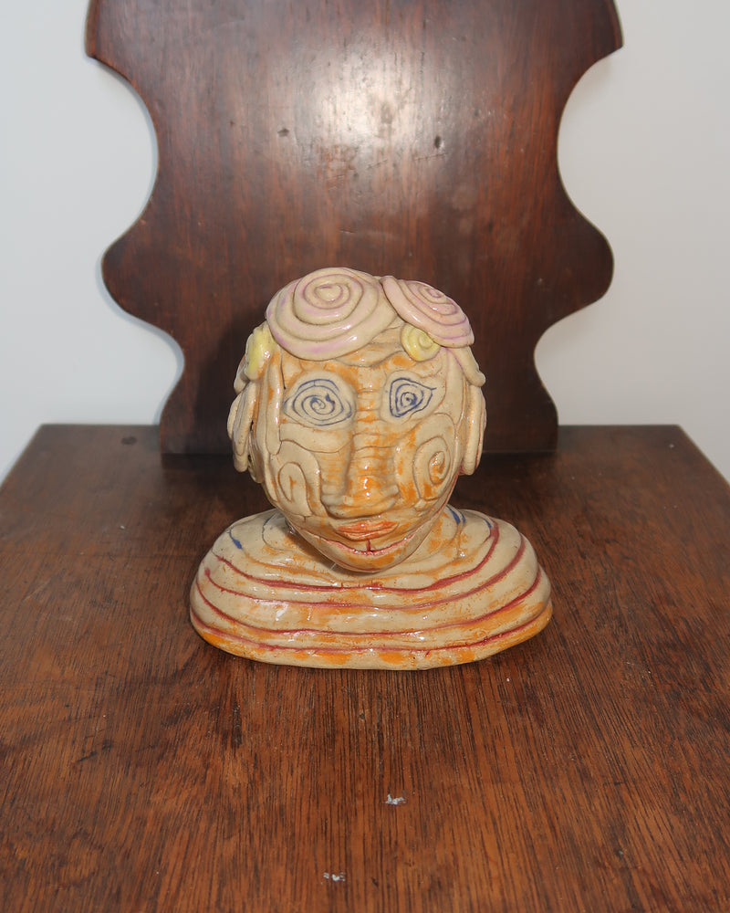 Vintage Ceramic Folk Art Bust Sculpture