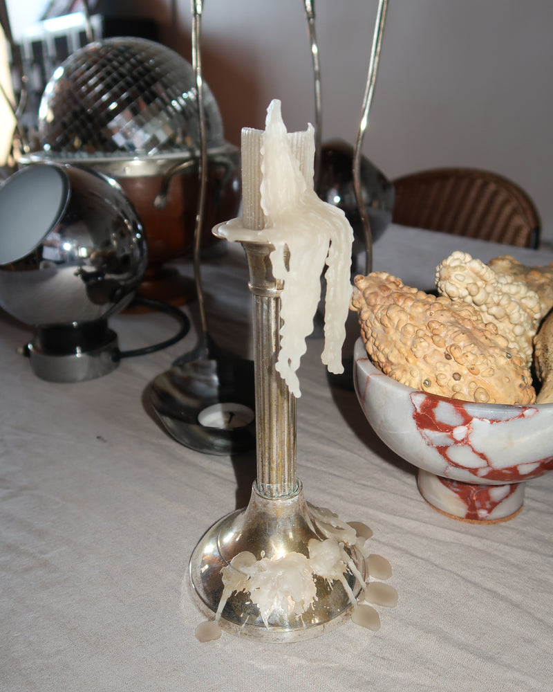 Silver Column Candlesticks