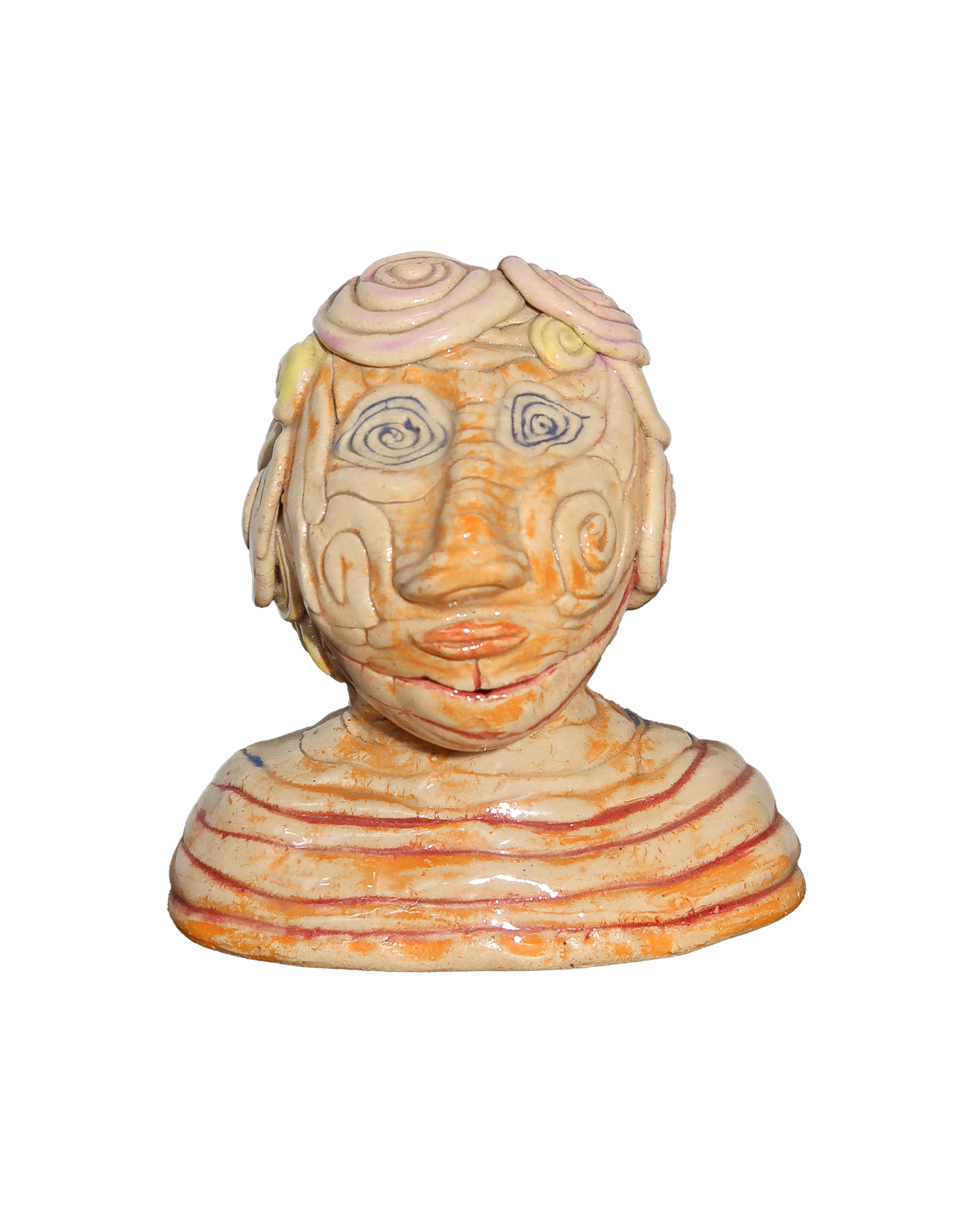 Vintage Ceramic Folk Art Bust Sculpture