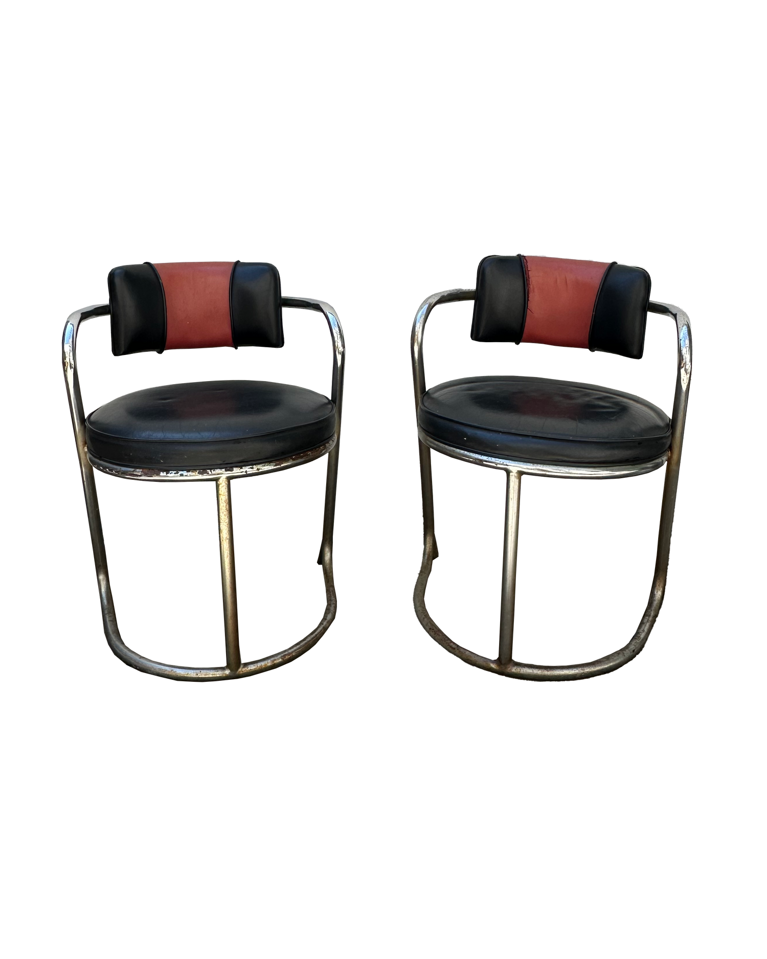 Art Deco Revival Chrome and Leather Chairs