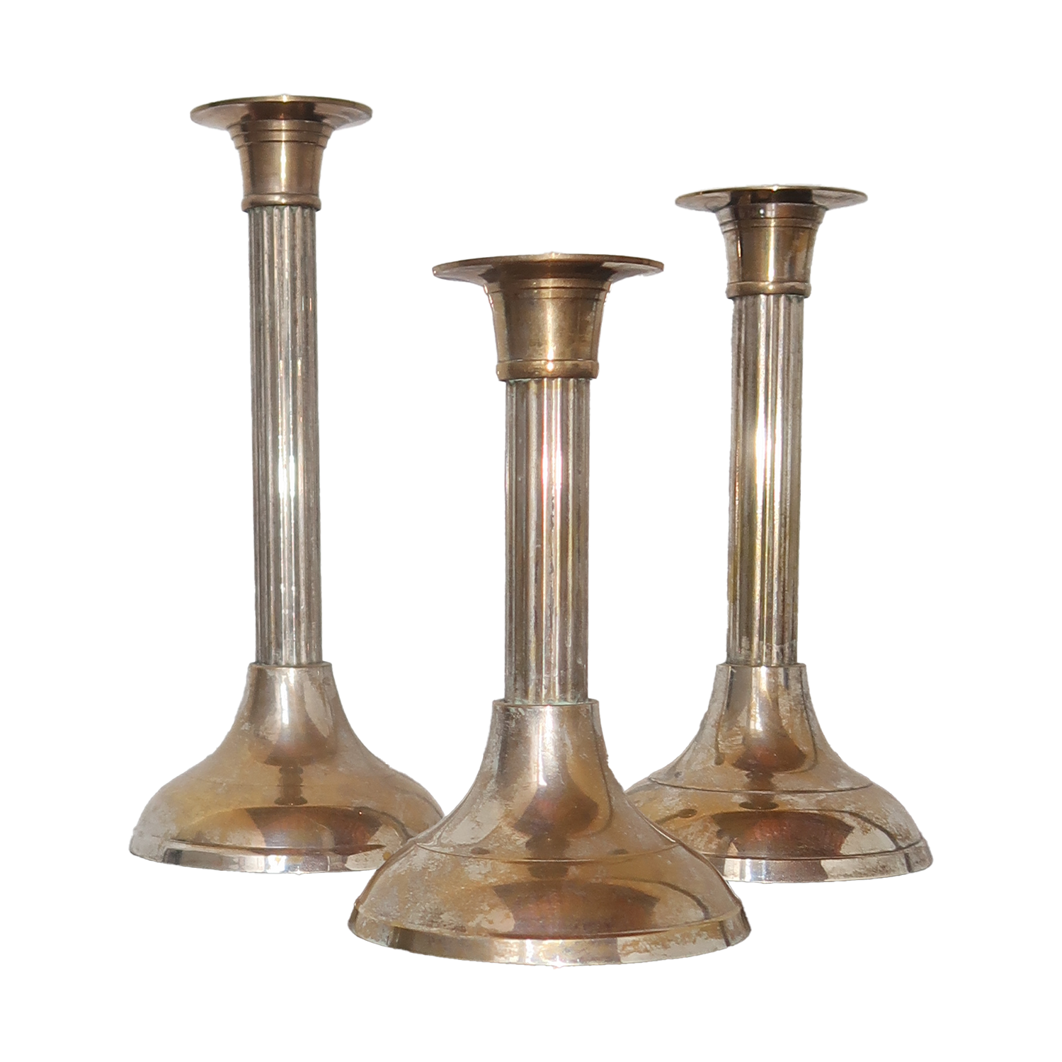 Silver Column Candlesticks