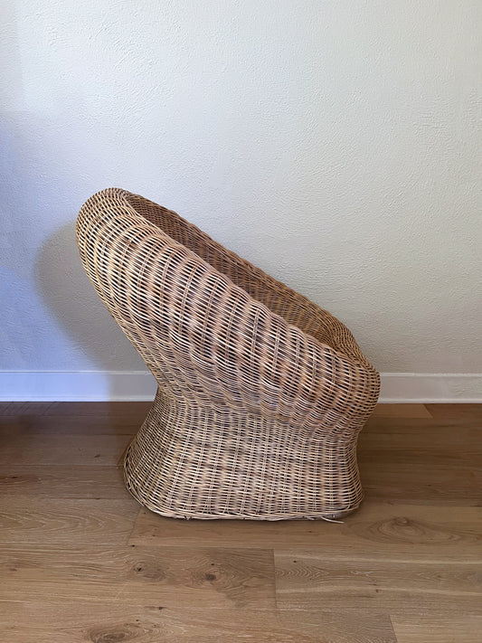 Vintage Woven Wicker Club Chair