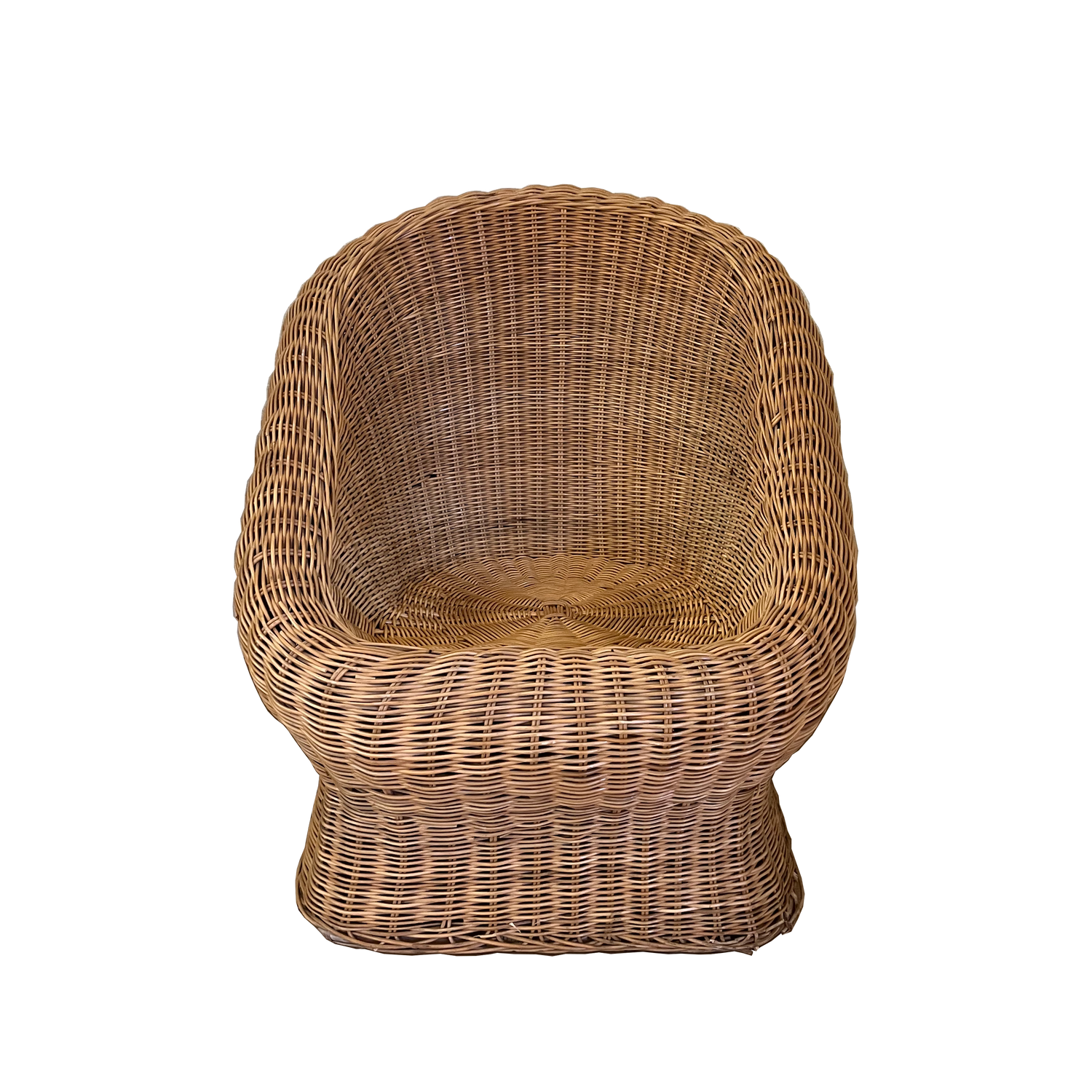 Vintage Woven Wicker Club Chair